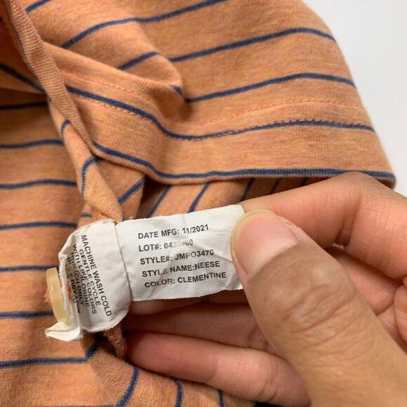 Johnnie-o Polo Shirt Mens XL Extra Large Clementine Stripe Neese Stretch Cotton - Picture 5 of 9